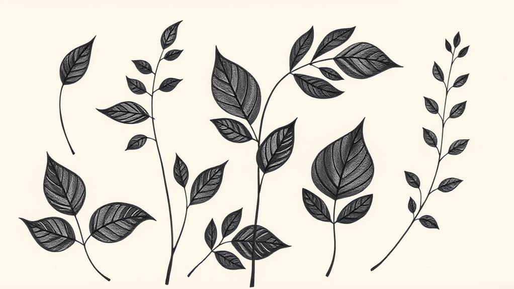 stylized botanical shape art