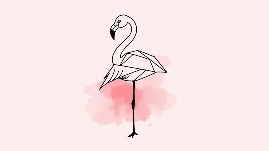 stylized flamingo art design