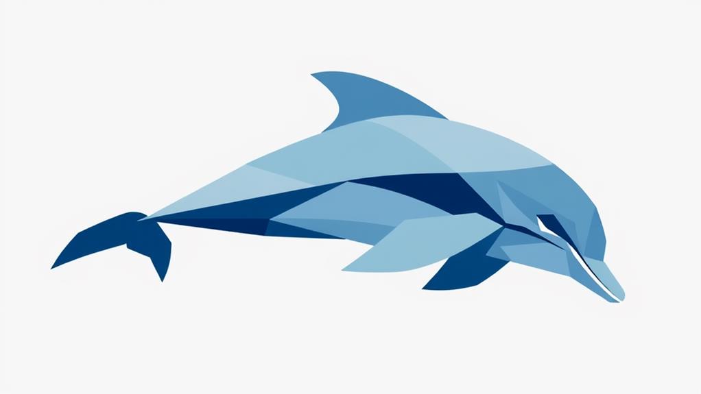 stylized geometric dolphin artwork