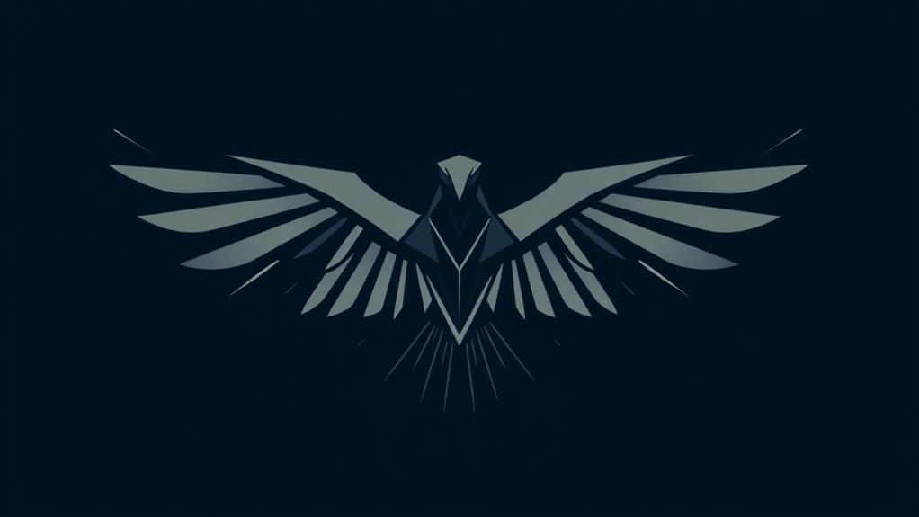 stylized geometric eagle designs