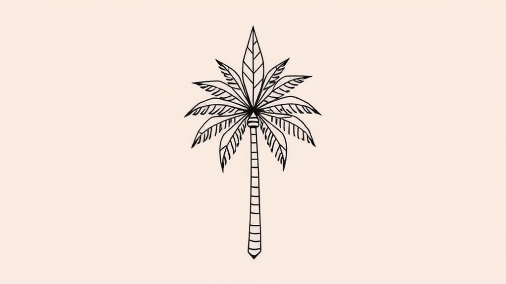 stylized geometric palm design