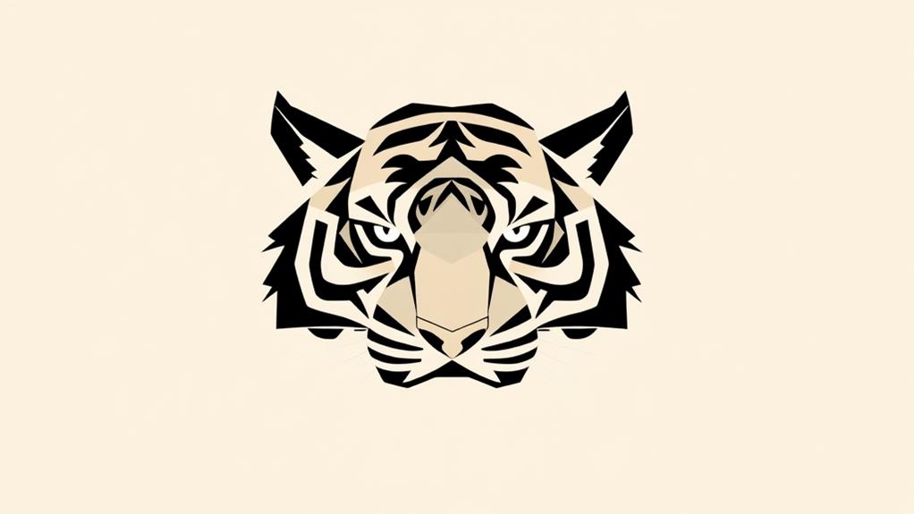 stylized geometric tiger artwork