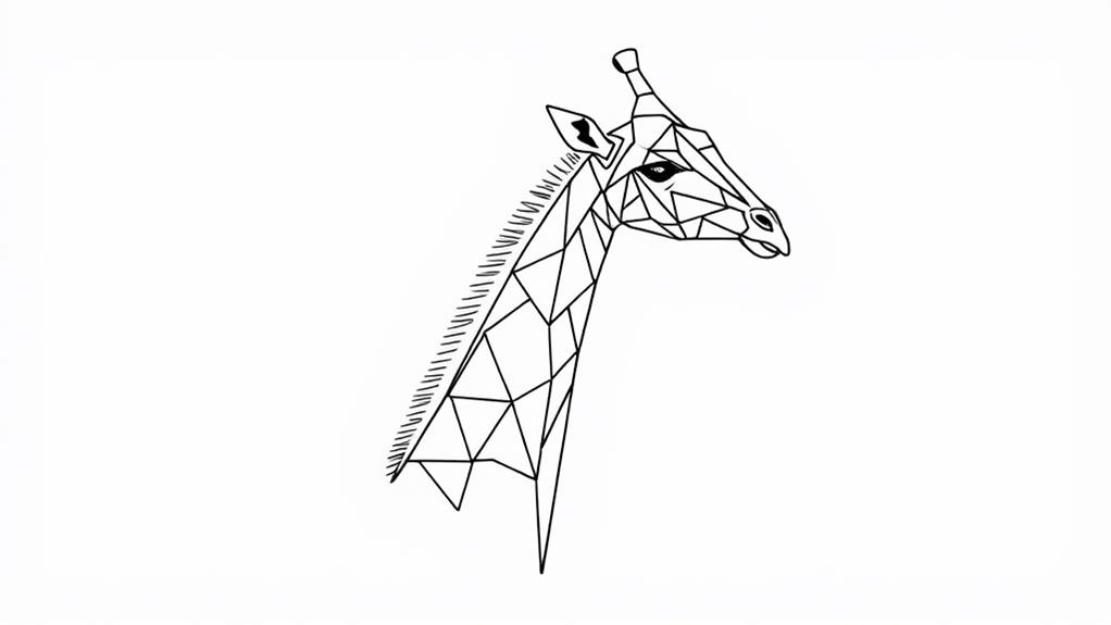 stylized giraffe geometry art