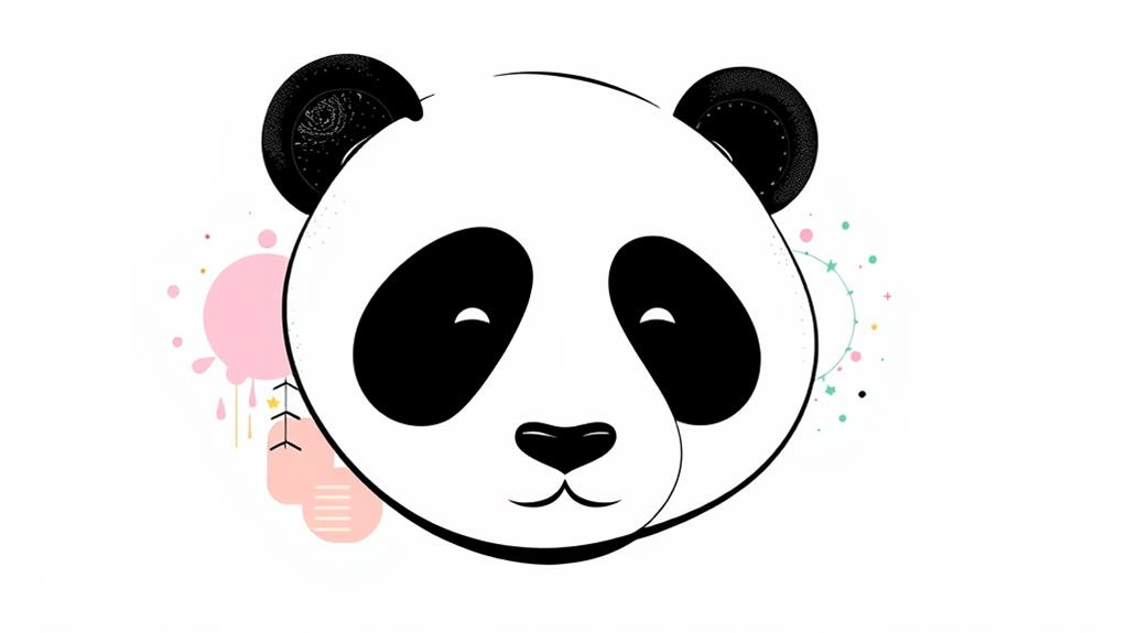 stylized panda facial design