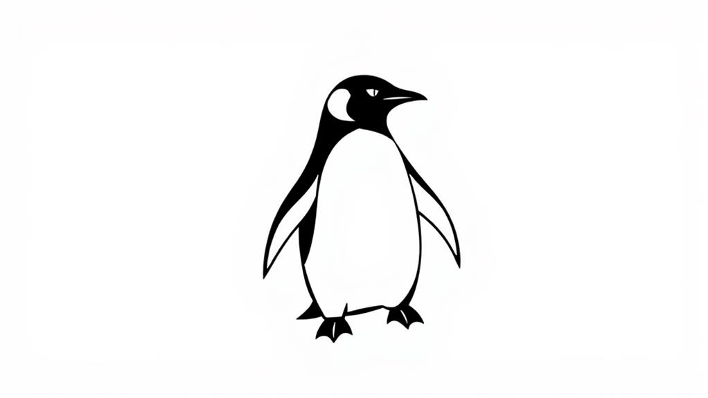 stylized penguin geometric art