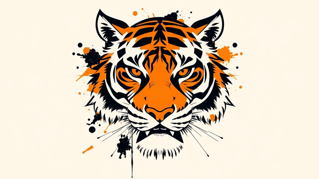 stylized tiger facial design