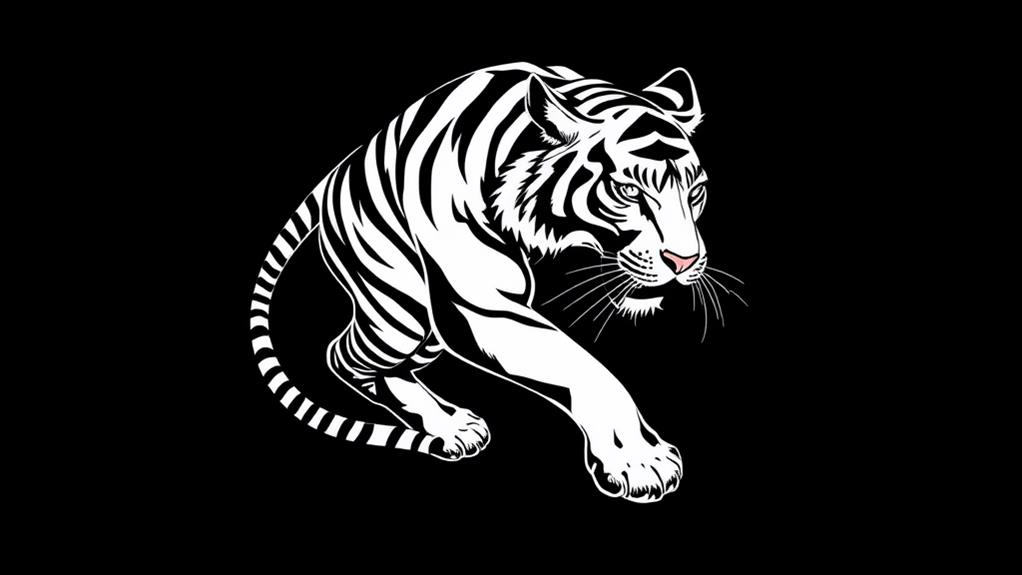 stylized tiger line drawing