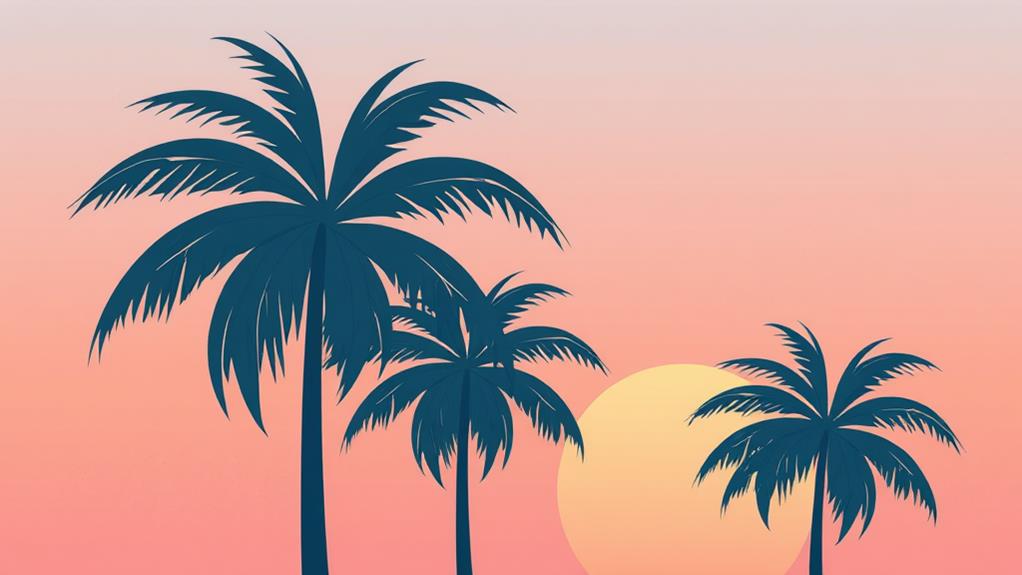 stylized tropical palm artwork