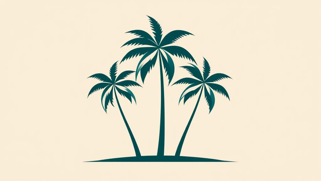 stylized tropical tree designs