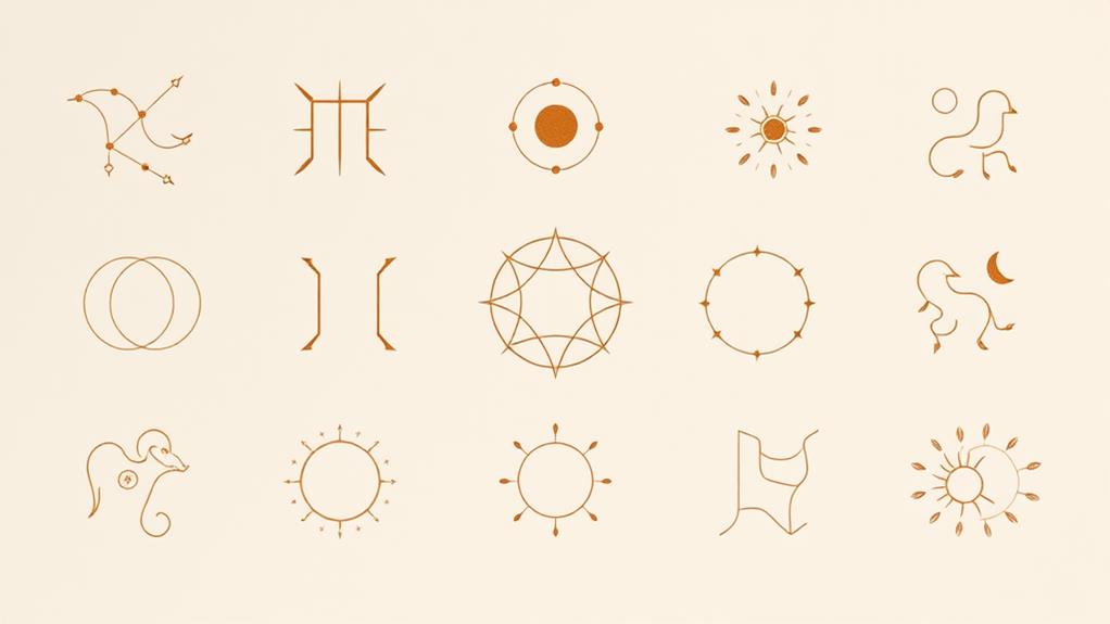 stylized zodiac symbol designs