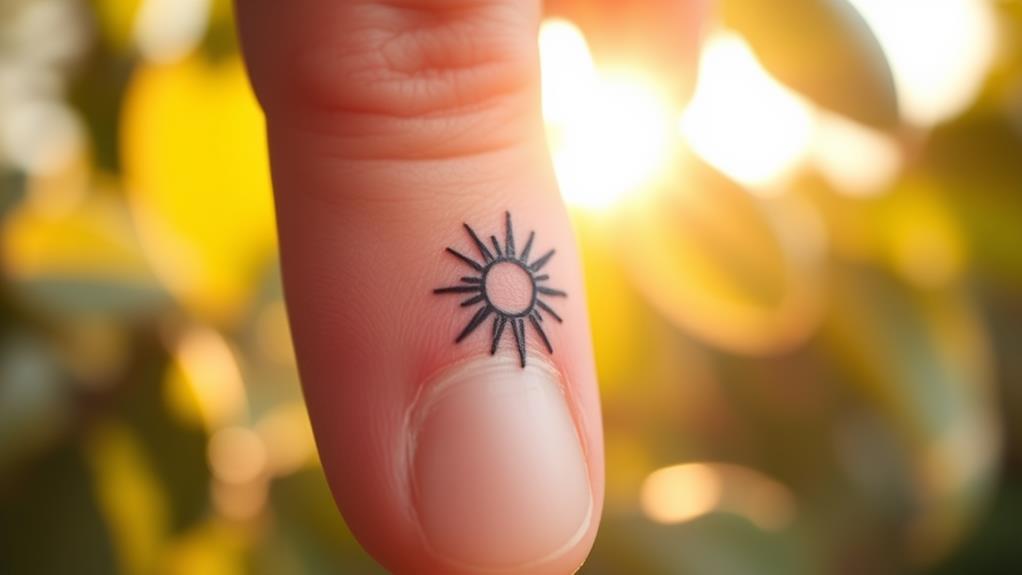 sunlight touches finger tip