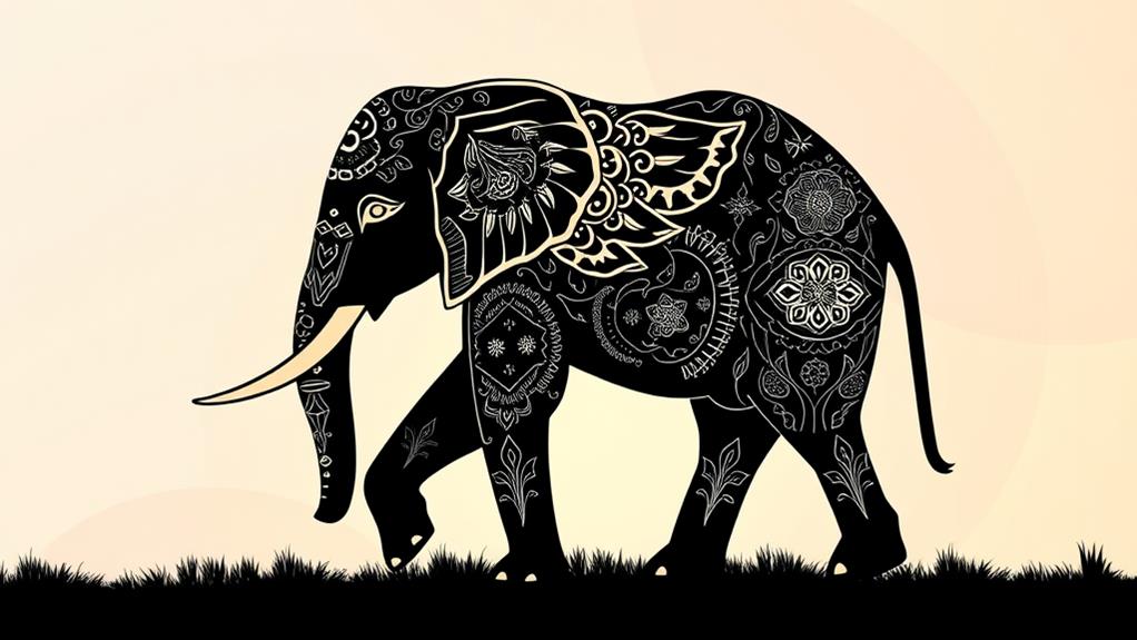 symbolic elephant silhouette art