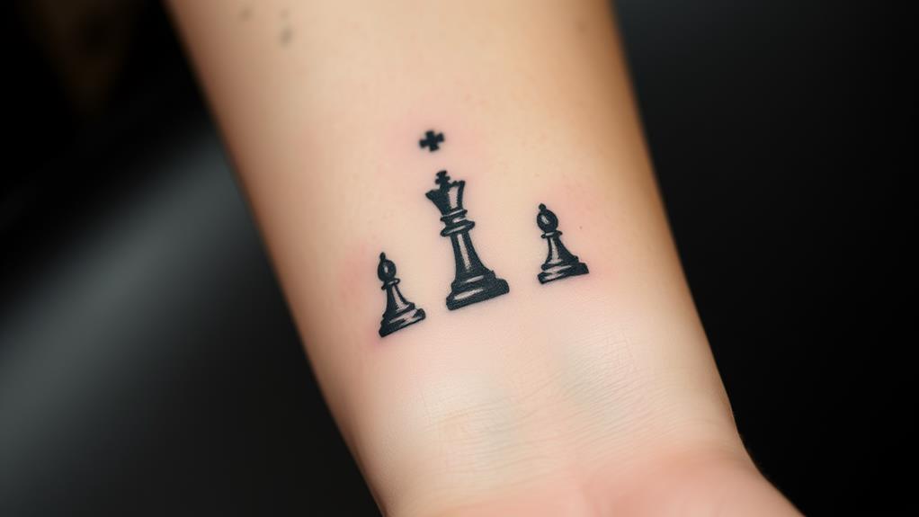 tattoos featuring chess motifs