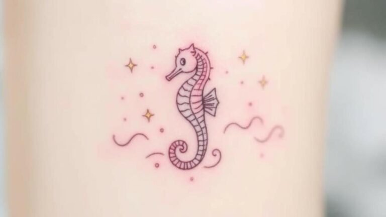 tiny magical seahorse tattoos