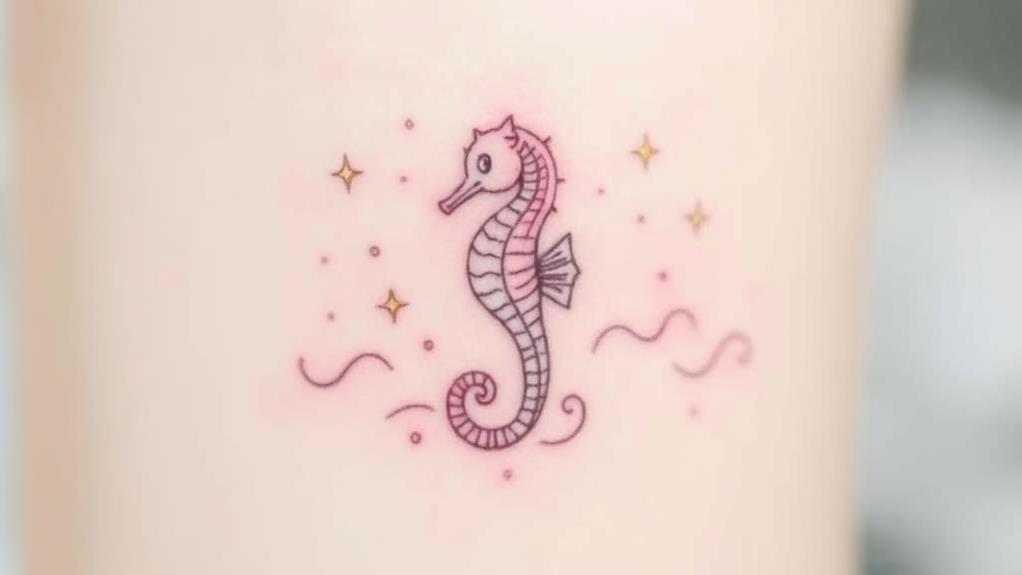 tiny magical seahorse tattoos