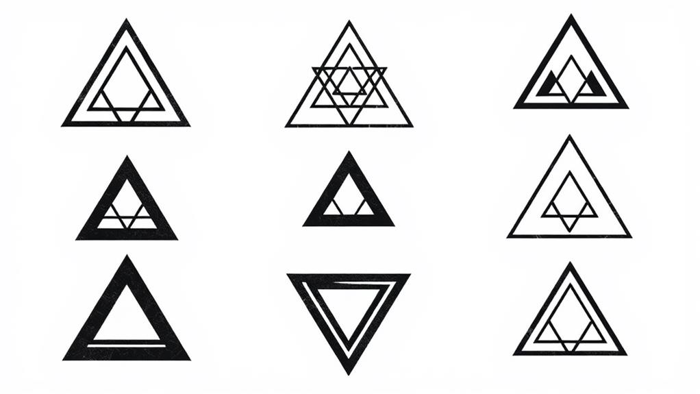 triangle inspired black ink designs