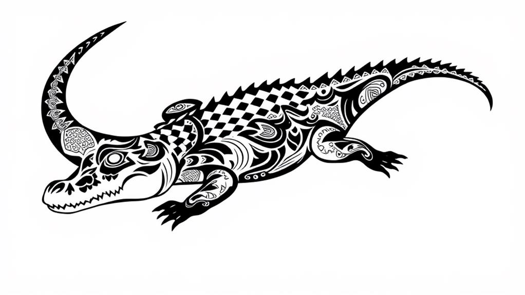 tribal design crocodile art