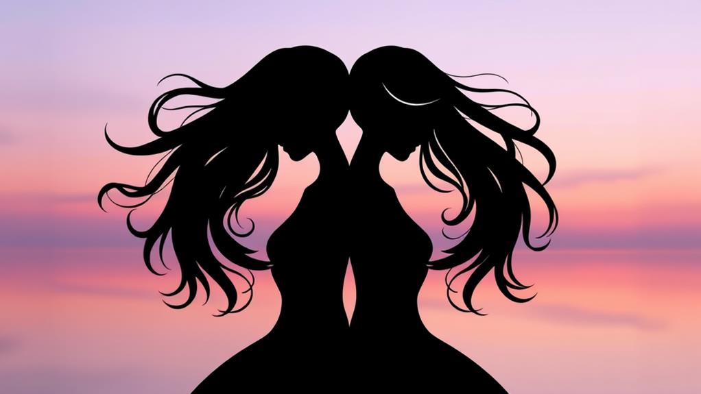 twin silhouette artwork design