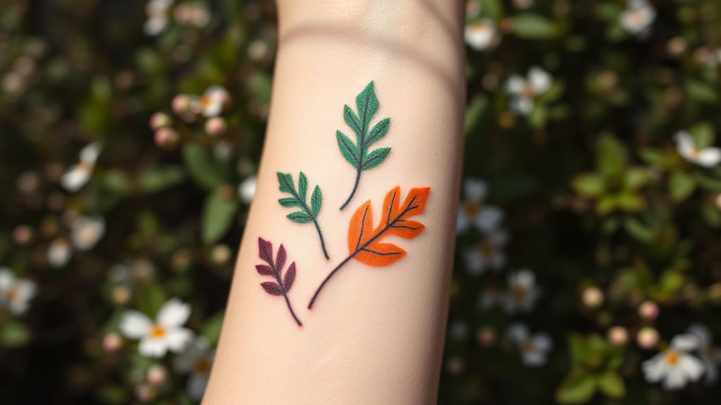 vibrant leaf tattoo designs