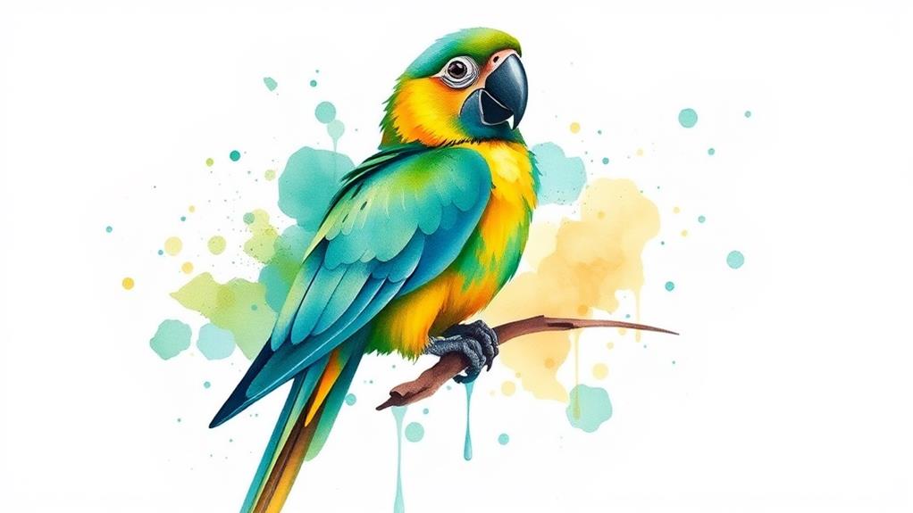 vibrant parrot ink designs