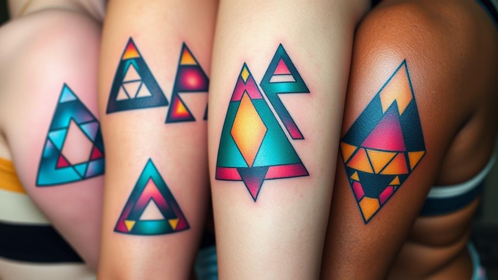 vibrant triangular body art