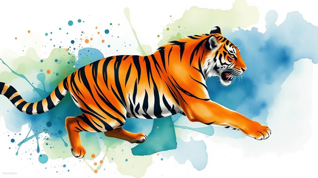 vibrant watercolor tiger patterns