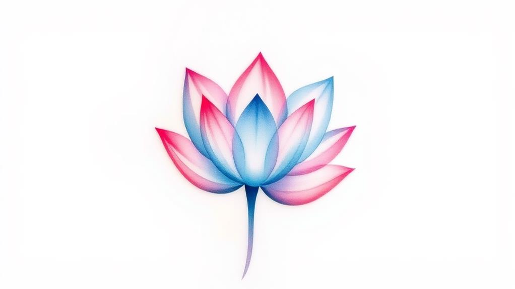 watercolor lotus flower design