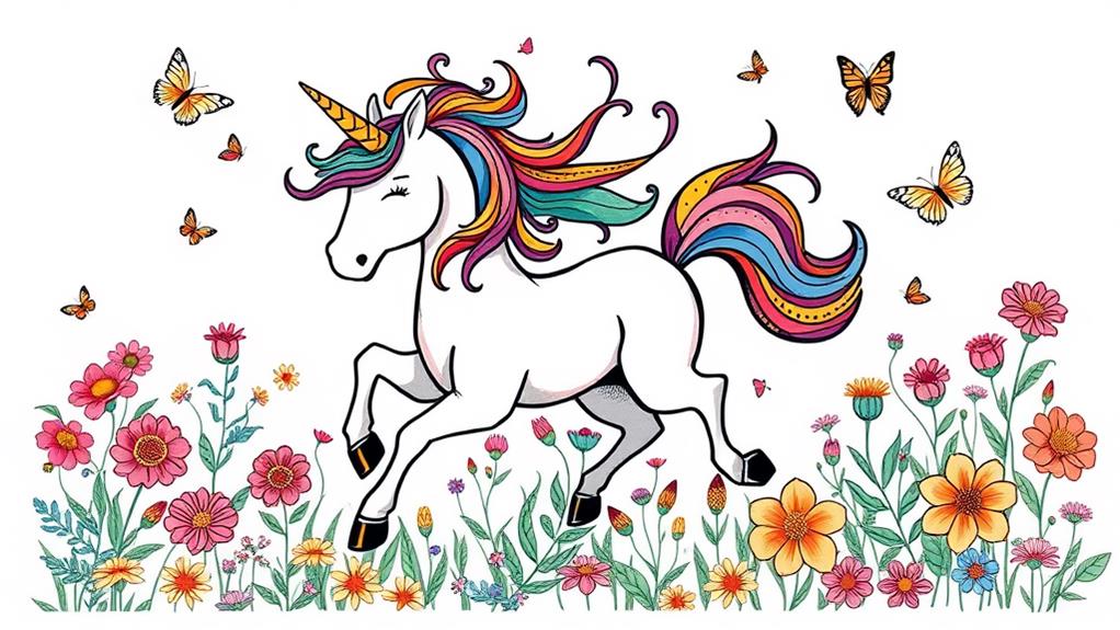 whimsical unicorn dancing joyfully