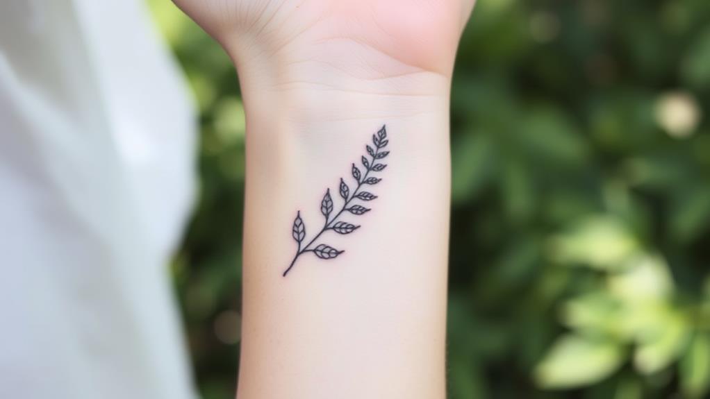 wrist adorned with ferns