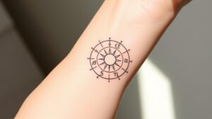 zodiac wheel minimal tattoos