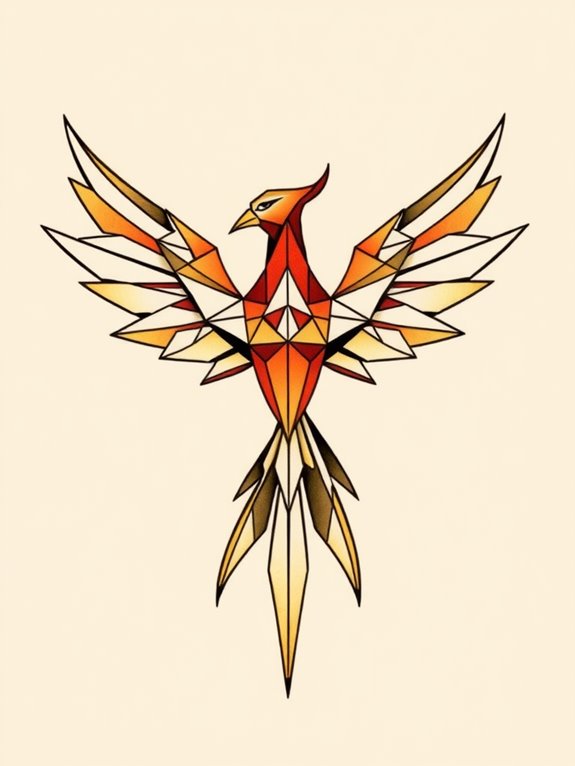 abstract fiery bird design