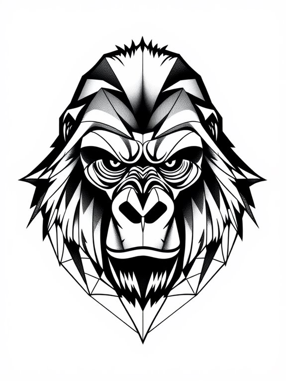 abstract primate body art