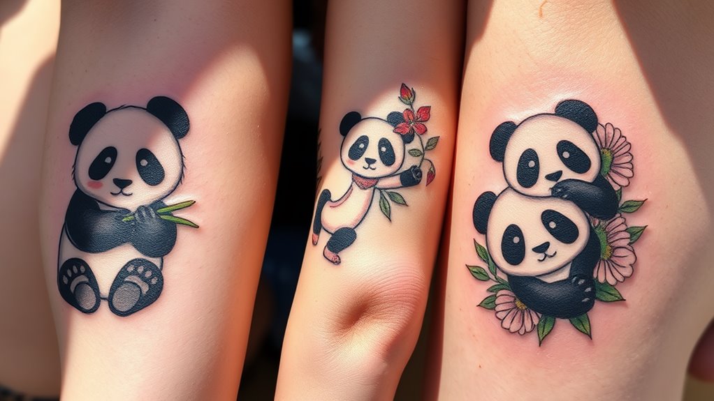 adorable panda tattoo designs