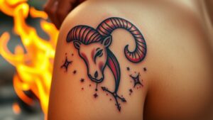 aries tattoos showcasing fire energy