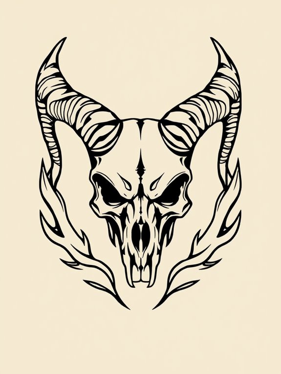 aries themed skull design