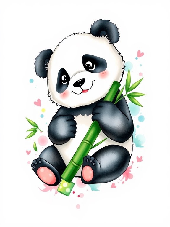 artistic panda watercolor illustration