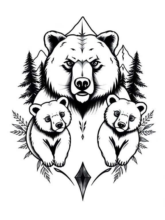 bear family tattoo designs