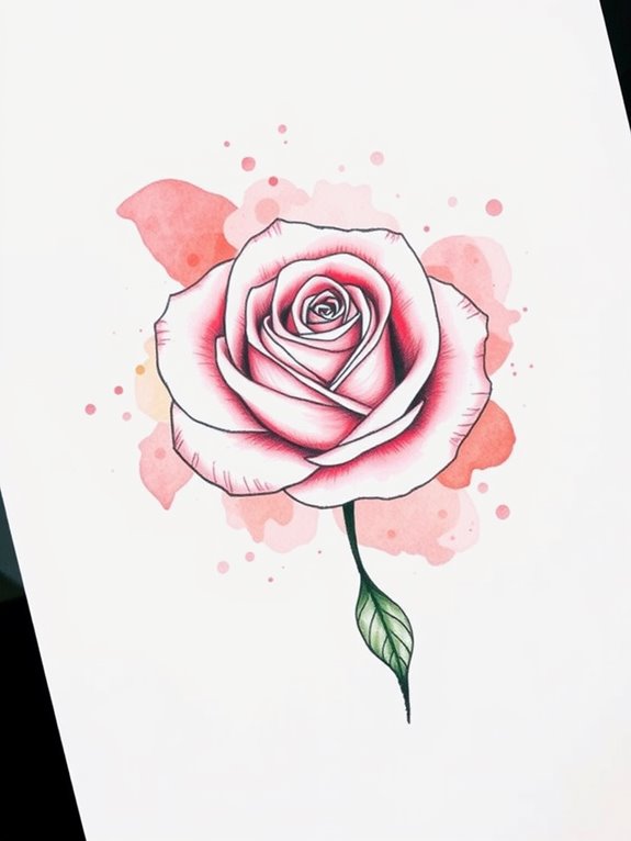 beautiful floral ink painting