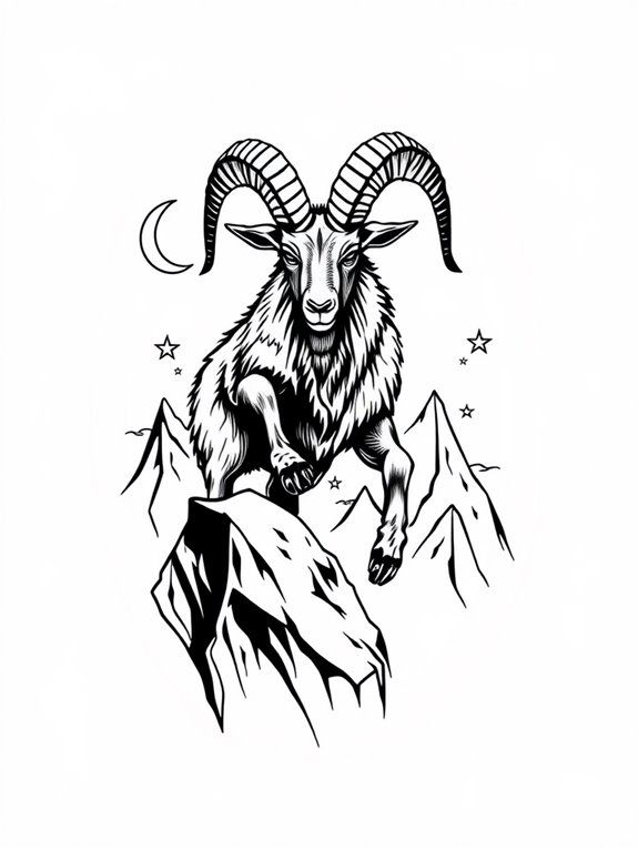 bold goat tattoo design