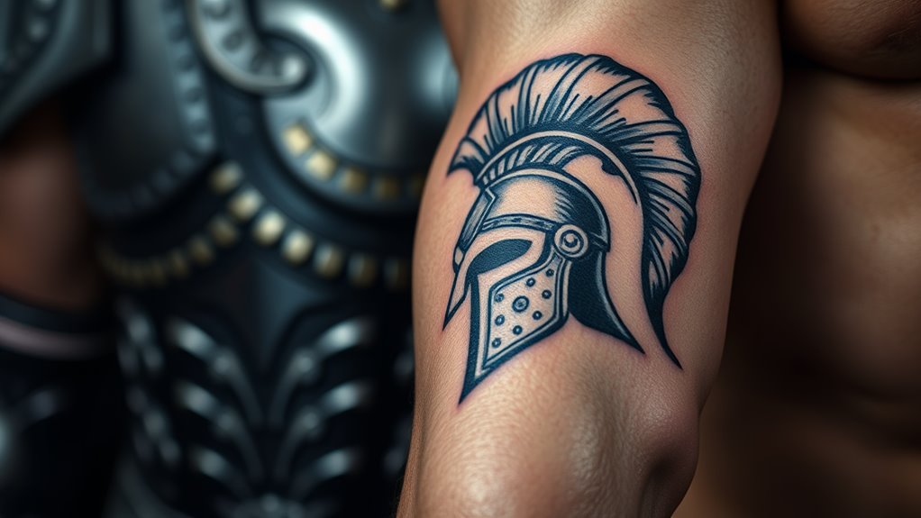 bold spartan tattoo designs