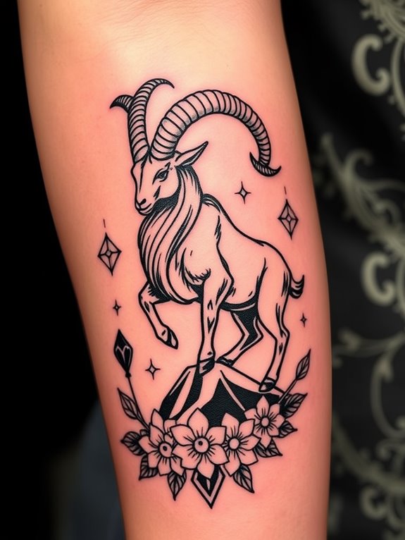 capricorn goat iconic design