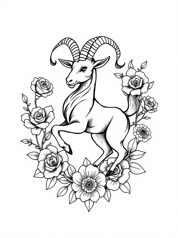 capricorn themed floral design