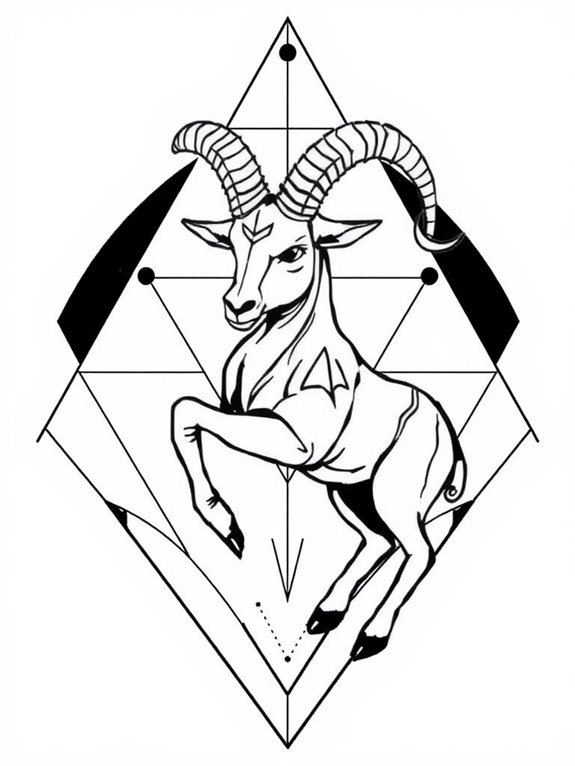 capricorn themed geometric design