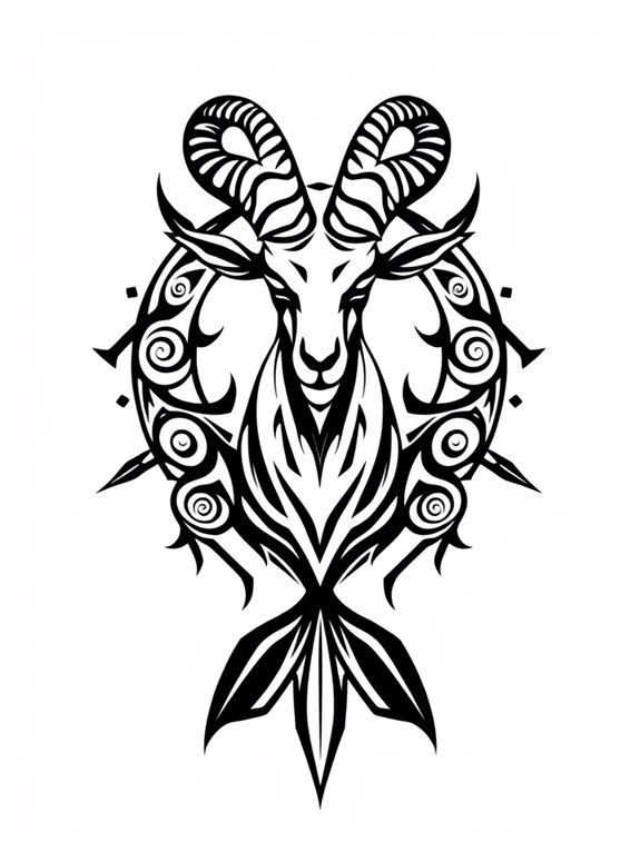 capricorn tribal design elements