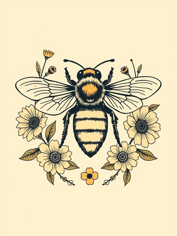 classic bee artwork design