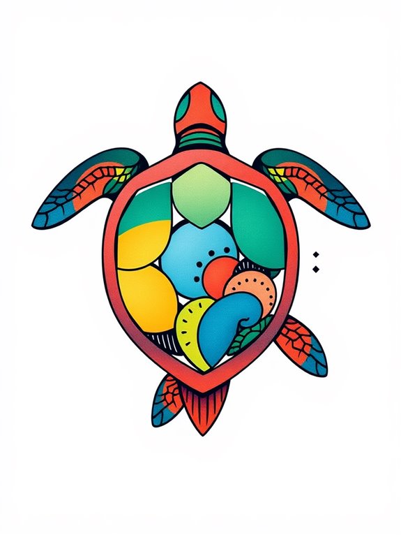 colorful abstract turtle design