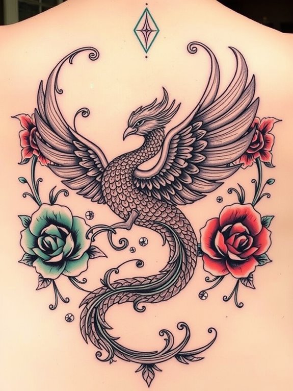 colorful engraved tattoo art