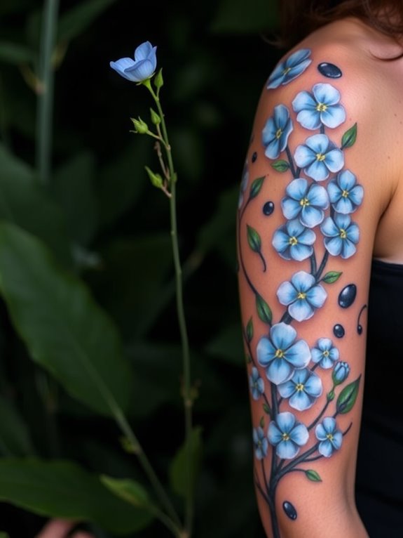 colorful floral tattoo design