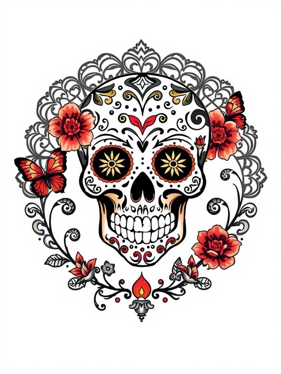 colorful skull designs celebrate