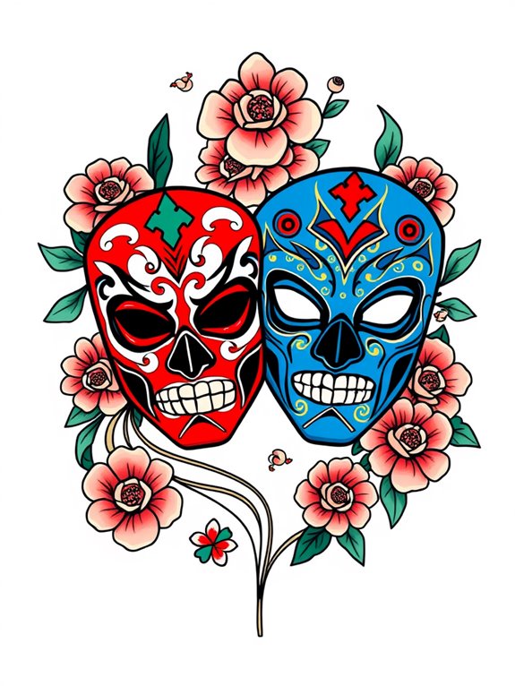 colorful wrestling mask designs